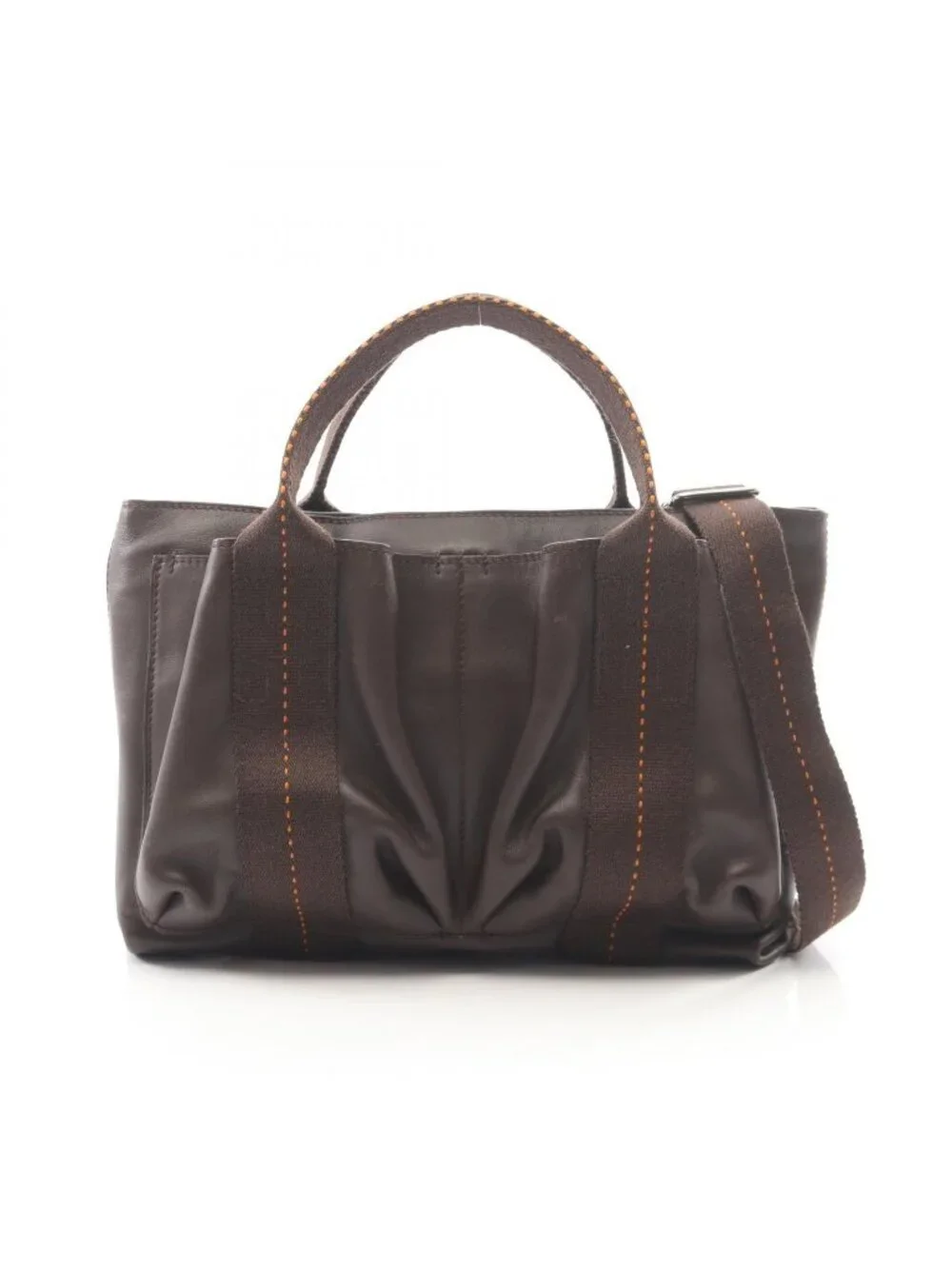 Hermes Handbag Caravan Horizontal PM 2-Way Chocolat Leather